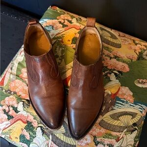 Frye Brown Leather Ankle Booties